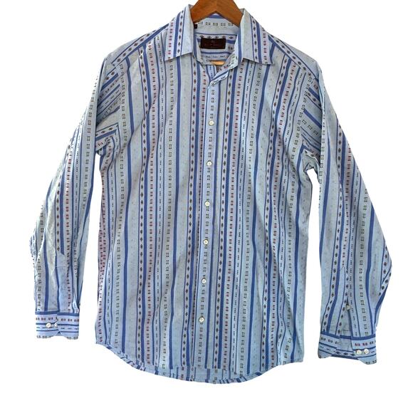 ETRO....RARE Holiday Collection, light bl, stripped Dress Shirt, size 39 - Picture 1 of 10